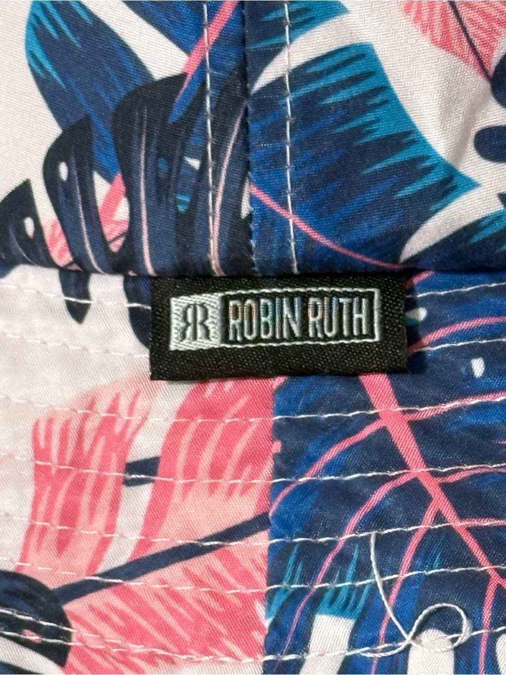 Robin Ruth Blue & Pink Tropical Leaf Bucket Hat Cancun